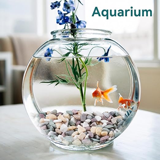 5 lbs Natural Pea Gravel Pebbles for Aquarium, Fish Tank, 3/8 inch Decorative Pebbles for Indoor Plants, Succulent, Bamboo, Vase, Drainage Rocks for Potted Plants, Top Dressing, Mixed Color