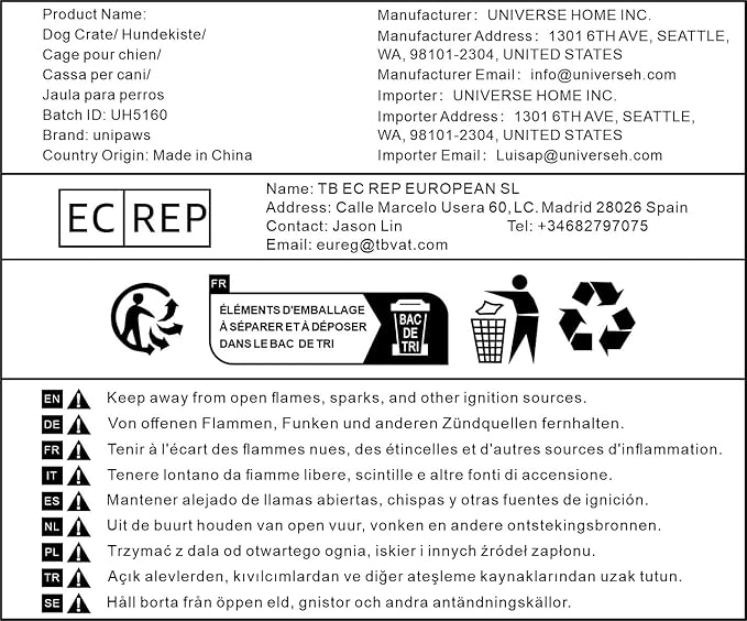 unipaws 36 Inch Furniture Style Dog Crate for Medium Dogs, Indoor Puppy Kennel with Door, Modern Decorative Wood Wire Pet Cage, Pretty Cute End Side Table Nightstand, Weathered Grey