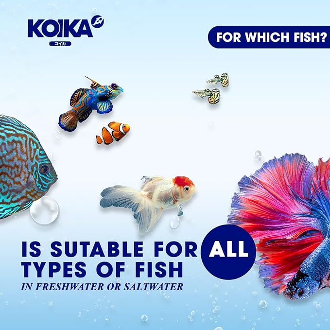 KOIKA BACM Natural Color Enhancement for Fish, Combination of Probiotic & Multi-Vitamins for Aquarium A, B6, B2, Pleasant Smells (BACM, 30ml)