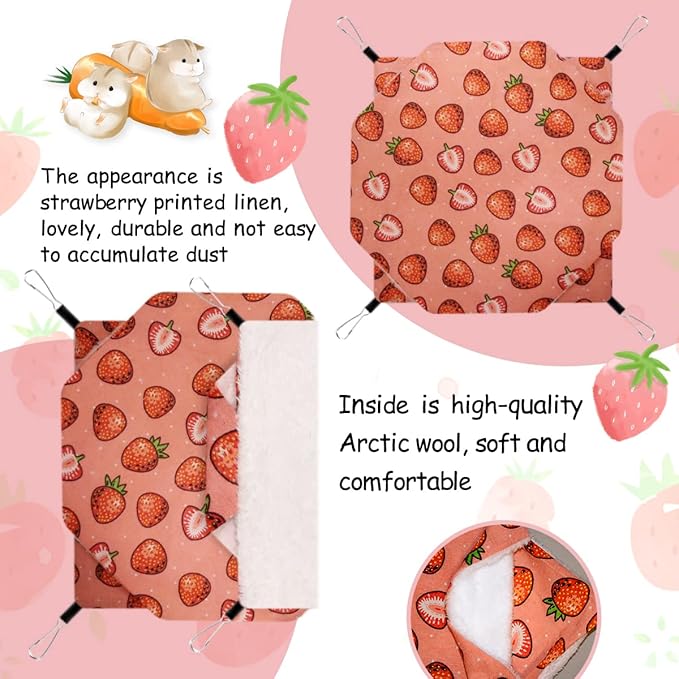 LYART Guinea Pig Rat Ferret Hammock & Warm Bed - Small Pet Hideout Tunnel Cave Hanging Bunkbed - Sugar Glider Squirrel (1.Hammock & Corner Tunnel)