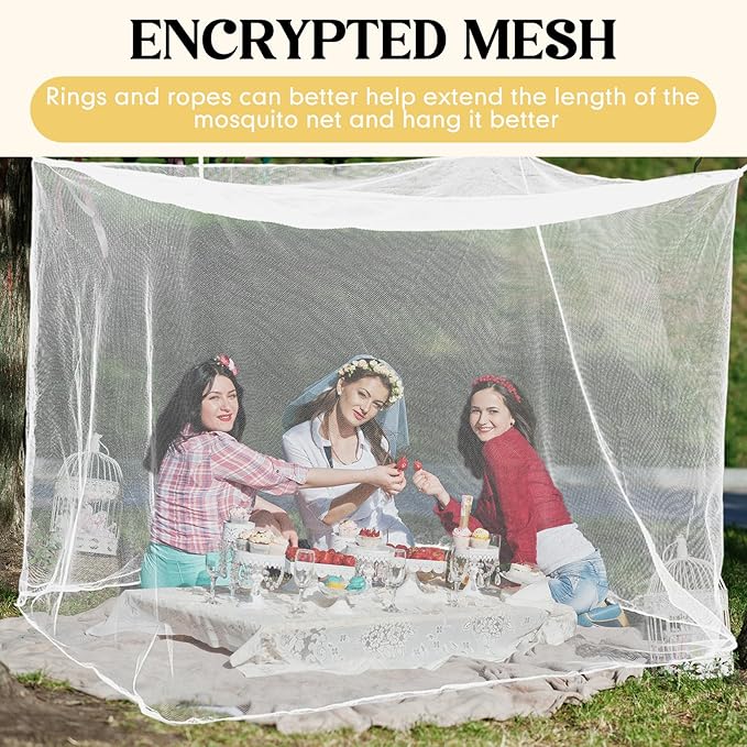 4 Corners Mosquito Net for Mosquiteros para Camas Bed Canopies Netting Bed Drapes Rectangular Mosquito Mesh for Camping Home Outdoor Travel(White,L78 X W71 X H67 Inch,No-Opening)