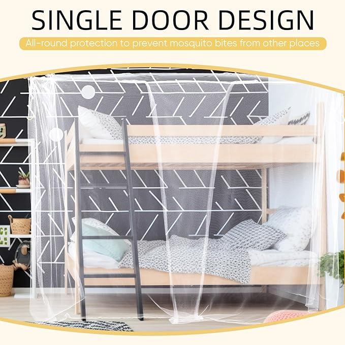 4 Corners Mosquito Net for Mosquiteros para Camas Bed Canopies Netting Bed Drapes Rectangular Mosquito Mesh for Camping Home Outdoor Travel(White,L75 X W47 X H59 Inch,Opening)