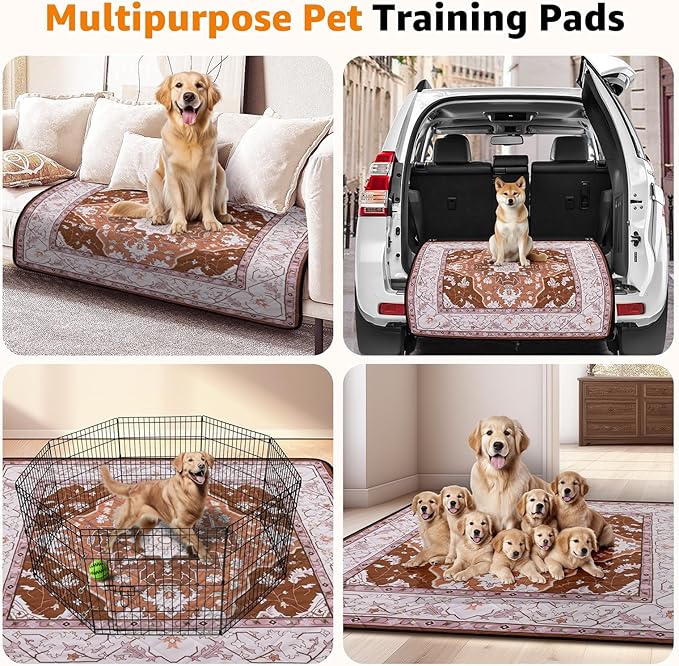 Washable Pee Pads for Dogs: 2 Pack Reusable, Waterproof & Leakproof Puppy Pad, Non-Slip Whelping & Potty Training for Floor, Playpen, Crate, Couch, 18x24