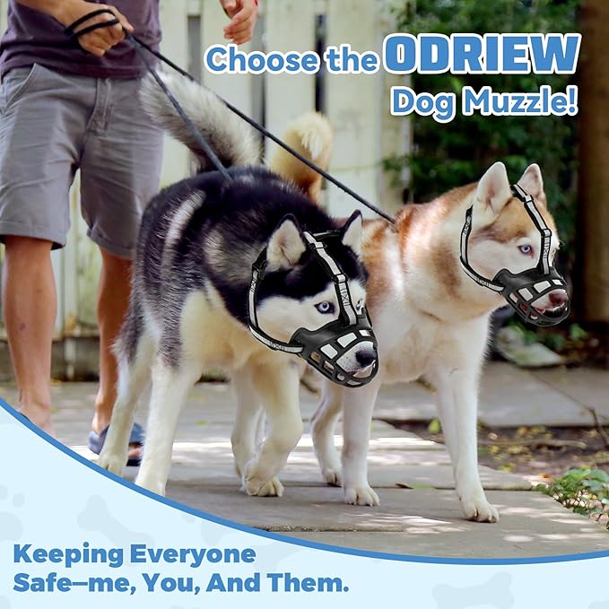 Dog Muzzle for Large Dogs, Breathable Basket Muzzles for Small, Medium and X-Large Aggressive Dog, Allows Panting Drinking, Suitable for Grooming Trimming Training (5, Blacks)