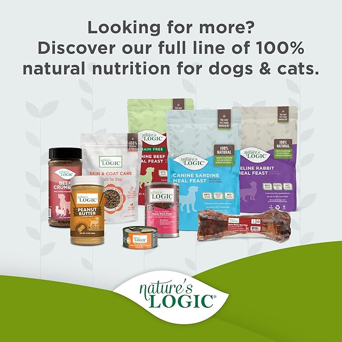 Nature's Logic Dry Dog Food - 100% Natural - No Synthetics - For All Ages, Sizes, Breeds - Free From Common Allergens, High Protein - Lamb Meal Feast, 4.4lbs