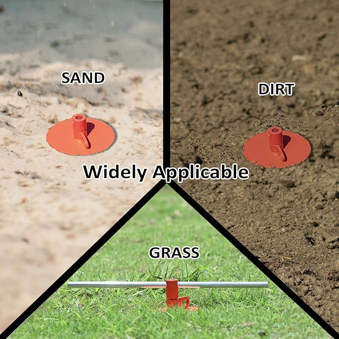 Dog Stakes for Outside Heavy Duty Hold up to 350Lbs Large Dogs Tie Out Tether Leash Chain for Yard Screw in Ground Anchors 17inch with Buffer Rope