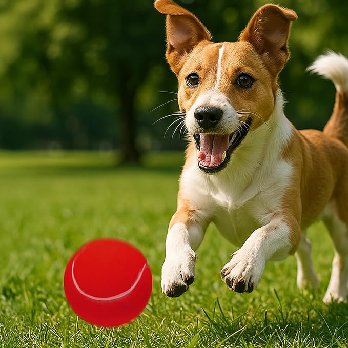 Large Dog Tennis Balls, 4 inch Interactive Big Dog Toy Ball for Small Medium Large Dogs, 4-Pack Dog Toys for Outdoor/Indoor Sports, Fetch, Training & Play