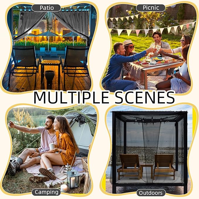 4 Corners Mosquito Net for Mosquiteros para Camas Bed Canopies Netting Bed Drapes Rectangular Mosquito Mesh for Camping Home Outdoor Travel(Black,L75 X W79 X H67 Inch,Opening)