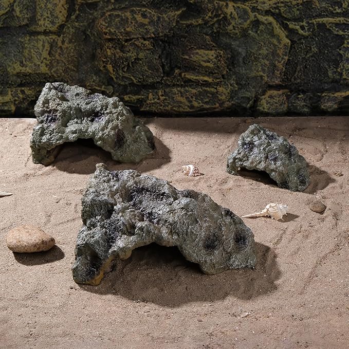 IBWell Resin Leopard Gecko Hide, True to Nature Reptile Rock for Bearded Dragon Hideout Snake Hides for Ball Pythons, Tortoise House Terrarium DÉCor - Large