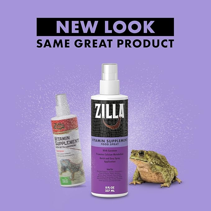 Zilla Vitamin Supplement Food Spray, with Carotene, Spray-on Multivitamin Supplement for Reptiles