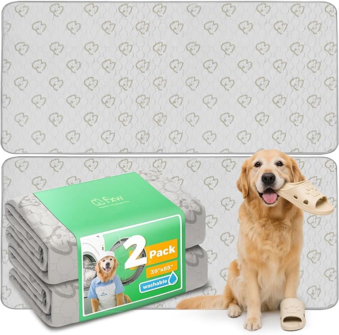 FXW Washable Pee Pads for Dogs, Puppy Pads with Super Absorbent, Specifically Designed for FXW Rollick/Homeplus 24inch 8 Panels Dog Playpen, 85" × 39" Rectangle, Khaki, 2 Packs