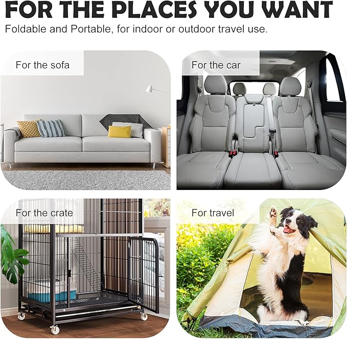 JoicyCo Soft Dog Crate Bed Pad Mat, 42 in Non-Slip Bottom Washable for Large Dogs, Pet Mattress Kennel Pad, Dark Gray