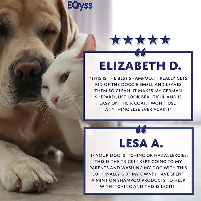 EQyss Micro-Tek Pet Shampoo - Stops Scratching, Itching, Biting, or Licking Hot Spots. Perfect for Pets with Skin Problems. 16 oz