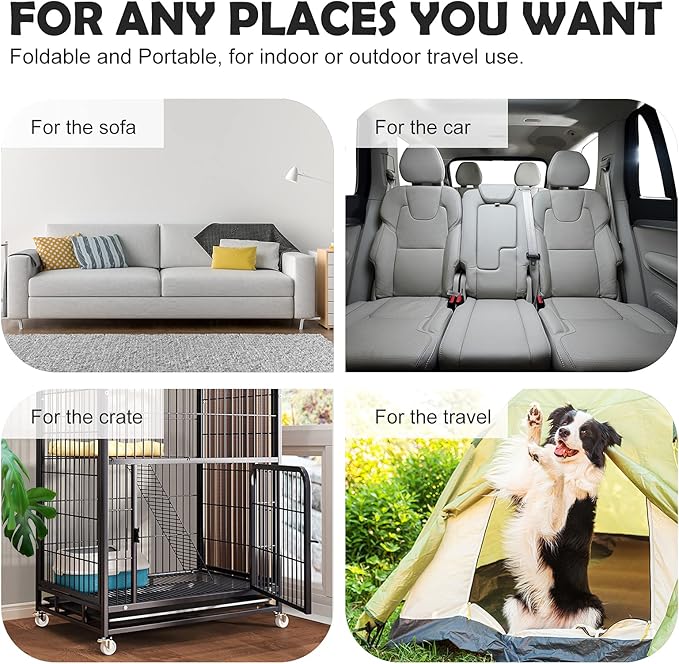 JoicyCo Dog Crate Bed Pad Mat, 36 in Non Slip Bottom Washable Kennel Pad for Medium & Large Dogs, Dark Brown