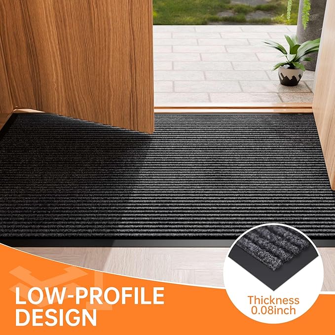 Front Door Mat, 10' x 3' Commercial Floor Mat, Heavy Duty Welcome Mat, Rubber Backing Non Slip Doormat for Entryway
