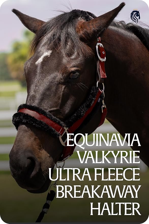Equinavia Valkyrie Soft Ultra Fleece Padded Adjustable Breakaway Horse Halter - Wine Red/Black - Cob