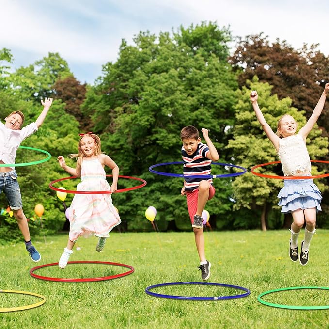 Libima Obstacle Course Ring Set Exercise Hoop Large Hoop Plastic Toys Playground Toys for Gymnastics Practice Party Games Educational Activities Holiday Decor, 5 Colors(12 Pcs,36 Inch)