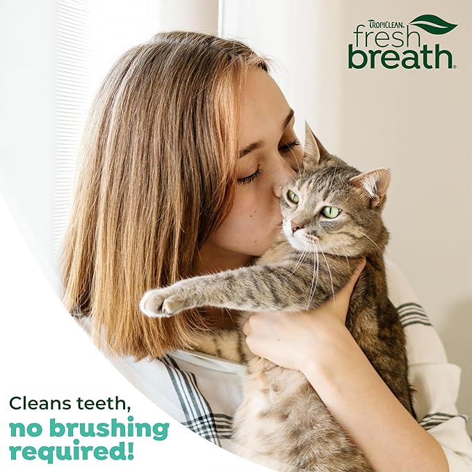 TropiClean Fresh Breath Cat Toothpaste for Teeth Cleaning, Breath Freshener, Easy to Use Plaque & Tartar Remover Gel, No Toothbrush Needed, 2oz.