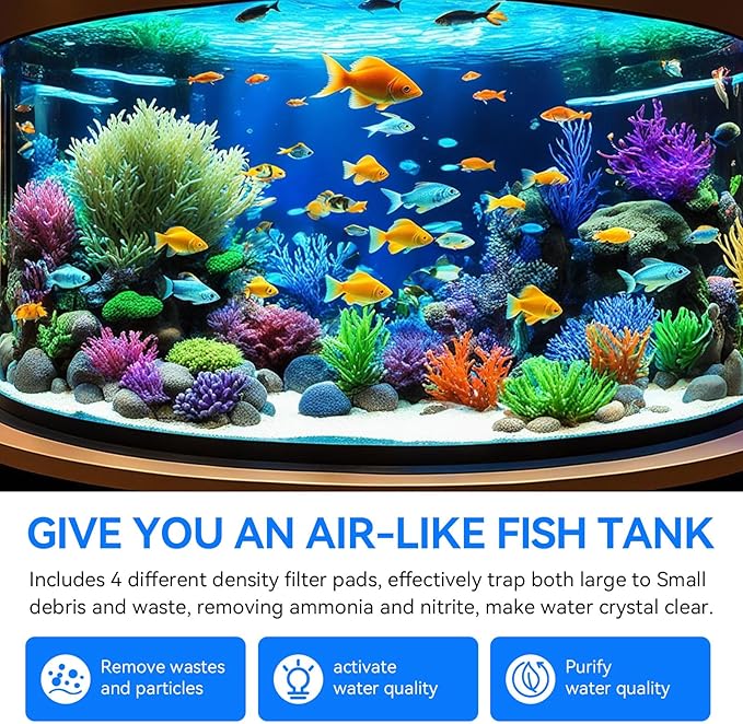 Canister Filter Pads Compatible with Penn Plax Cascade 1200/1500 CCF4UL/CCF5UL Replacement Canisters Filters Sponges for Aquariums Fish Tank Turtle Tank