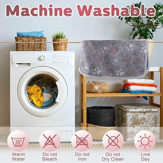 Reginary 4 Pcs Waterproof Guinea Pig Blankets Washable Small Animal Fleece Bedding Absorbent Guinea Pig Cage Liners Reusable Pet Pee Pad Sleep Mat for Hamster Ferret(Adorable Paw,12 x 12 Inch)