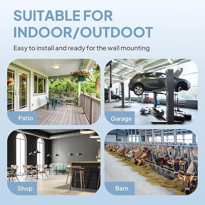 ROVSUN 20" Wall Mounted Fan, High Velocity Industrial Wall Fan, Max 4710 CFM and Wide Angle Oscillating, Commercial Ventilation Use, Suit for Garage, Shop, Greenhouse, Gym