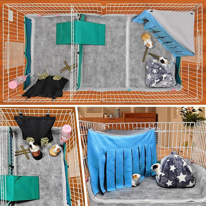 Guinea Pig Bedding, Disposable Guinea Pig Cage Liners, Charcoal Odor Controlling Absorbent Waterproof Pee Pads for Rabbits, Hamster and Other Small Animals. 18''x24'',50 Count