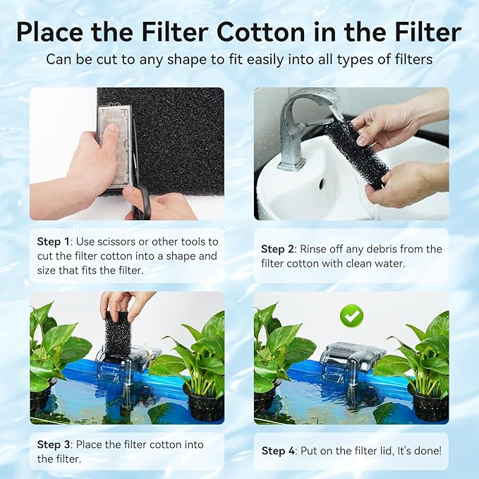 Aquarium Filter Sponge Pad, Filter Media Foam Sponges, Filter Accessories for Fish Tanks and Ponds (18.5"x18.5"x1.6", 35PPI, 1 Pack)