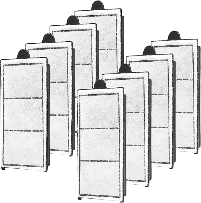 VEVOR Aquarium Filter Cotton, 8 PCS Fish Tank Replacement Filter Cartridges for 2.5/3.5 Gal, Fishbowl Accessories with Multi-Layer Filtration Easy Installation, for MN-200 and MN-280 Models