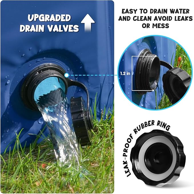 Furrybaby Dog Pool, Foldable Dog Pools for Large Dogs Portable Kiddie Pool Pet Doggie Wading Swimming(Navy 47'') Indoor and Outdoor