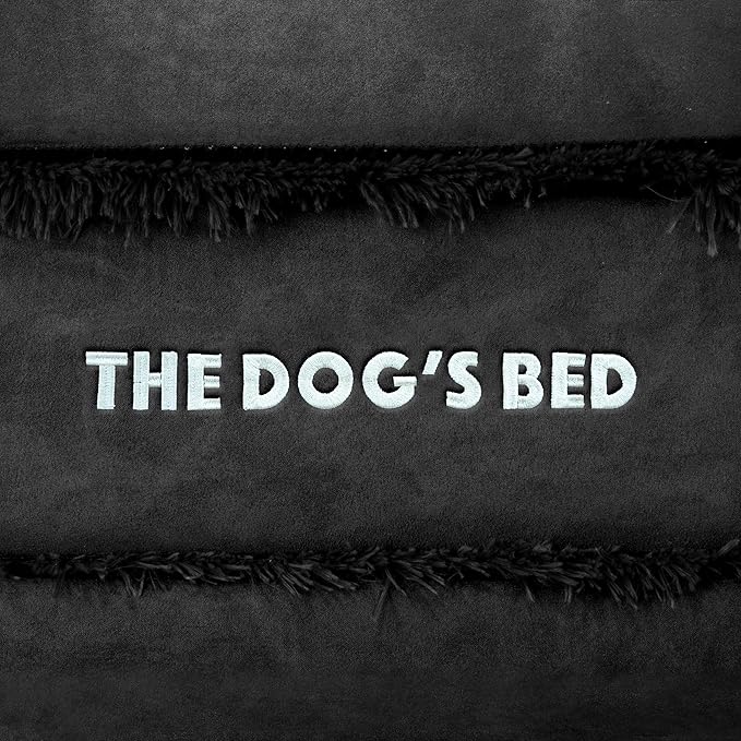 The Dog’s Bed, Medium Black Faux PL 30x23.5, Memory Foam, Pain Relief: Arthritis, Hip & Elbow Dysplasia, Post Surgery, Lameness, Supportive, Calming, Washable Cover, Veterinary Approved