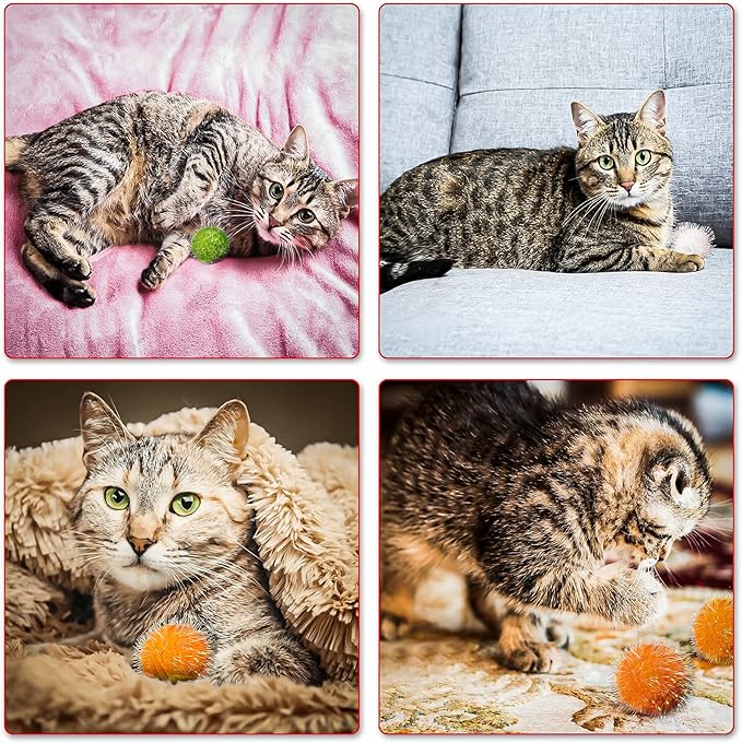 VAPKER 30 Pcs Cat Toys - Sparkle Balls, Extra Large 2 Inch Glitter Balls, White Color