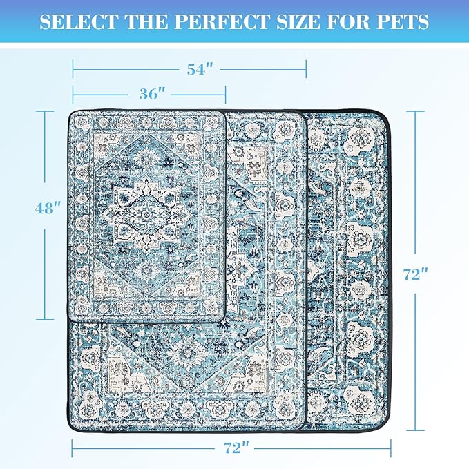 Thicken Washable Pee Pads for Dogs, Waterproof Reusable Pee Pads for Dogs,54"x72" Super Absorbent Leakproof Dog Pads, Non-Slip Potty Pads for Floor, Crate, Couch, Whelping Pads Pet Supplies