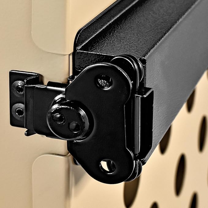 Heavy Duty Fully Collapsible Powder-Coated Aluminum Dog Crate - Medium (Tan)