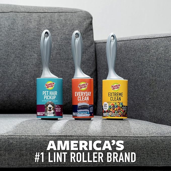 Scotch-Brite Pet Extra Sticky Hair Lint Roller 6 Rollers 600 Sheets