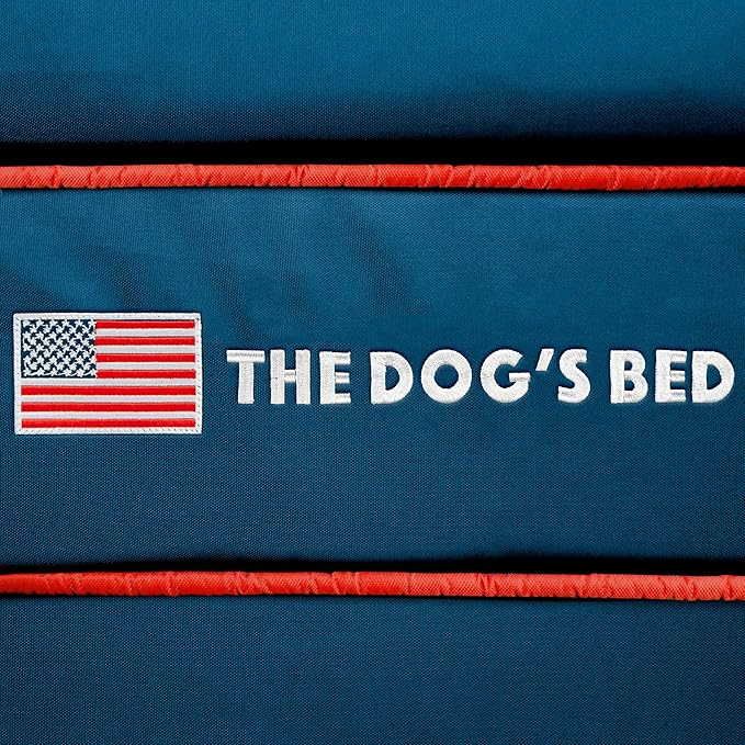 The Dog’s Bed, XXL Blue Oxford with Red Trim USA Flag Dog Bed 51.5x39, Memory Foam, Pain Relief: Arthritis, Post Surgery, Lameness, Supportive, Calming, Waterproof Washable Cover, Veterinary Approved