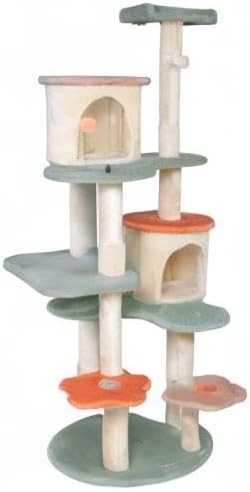 HYABi 63-inch Cat Tree for Large Cats, Multi-Level Flower Tower with Condo, Sisal Scratching Posts & Toy Balls, Sturdy & Safe Indoor Playhouse