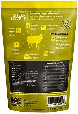 Redmond All Natural Sheep Mineral Supplement - Essential Trace Minerals for Overall Health and Growth Support - 5 lbs