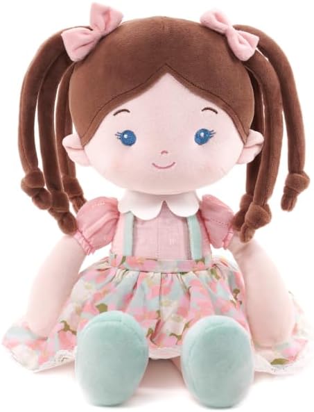 Soft Baby Doll Toys (16''), My First Baby Rag Doll for 1 Year-Old Girl Birthday Gift, Christmas Plush Toys Gift for Toddler Kids Infants- Meadow Girl