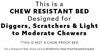 K9 Ballistics Tough Ripstop Orthopedic Rectangle Dog Bed Removable Washable Cover, Solid Orthopedic Foam for X-Large Dogs 54"x38", Obsidian Black