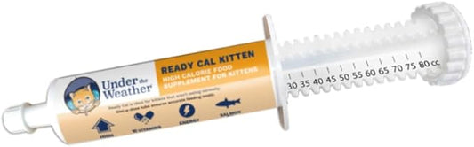 Under the Weather Pet | Ready Cal for Kitten | High Calorie Pet Nutritional Supplement for Weight Gain & Healthy Weight Maintenance | 10 Vitamins, 7 Minerals, Omega Fatty Acids & Carbohydrates | 80cc