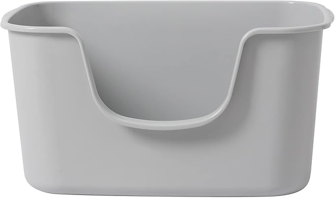 Smart Paws Extra Large Jumbo Cat Litter Box for Maine Coon Cats, Open Top High-Sided Anti-Splash Litter Pans, Durable XL Kitty Bathroom for Multi-Cat Households (Grey)