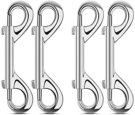 ERKOON 3.5 inch Double Ended snap Hooks,110lbs Metal Clips Load Capacity Zinc Alloy Double Sided Clips Heavy Duty Trigger Snap for Dogs Leashes/Water Bucket/Horse Feed/Hammocks Bolt snap