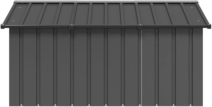 vidaXL Large Anthracite Dog House Galvanized Steel Outdoor Kennel for Breeds 45.9 X 60.2 32.1 in Perfect Pet Shelter Houses Puppy of Supply Shed