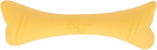 Only Natural Pet Rubber Boredom Buster Treat Stuffer Dog Toys - Interactive Stuffable Feeder Dispenser Fillable Durable Play Puppy Medium Large XS Chew Pup Hide Holder Easy Refill -BobbleBone/Yellow