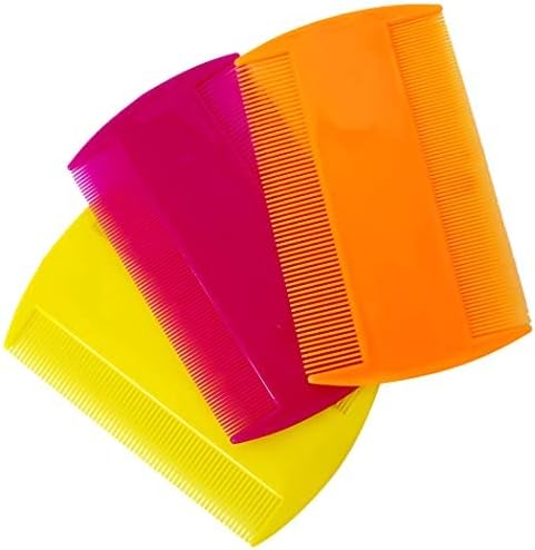 Dog Flea Comb for Grooming, Lice Comb for Dogs, Double Sided Professional Comb Set to Remove Fleas and Lice, Fine Tooth Comb for Large or Small Cats and Dogs