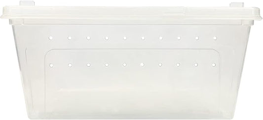 Happy Habitat - Ventilated Enclosure & Breeder Box - for Live Feeder Insects, Reptiles, Amphibians & Other Small Pets - Durable Plastic Portable Terrarium (Medium)