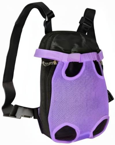 FEimaX Dog Carrier Backpack Pet Legs Out Front Cat Travel Bag, Adjustable Puppy Backpacks Carriers Hands-Free for Small Medium Dogs Cats Hiking Traveling Camping Daily Walking (X-Large, Purple)