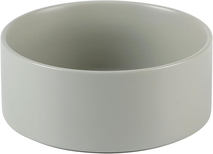 Ceramic 6.1inch Non-Slip Dog Food and Water Bowl for Small & Medium Breed Dogs,Pet Bowl for Replacement, Protects Cervical Spine (Grey)