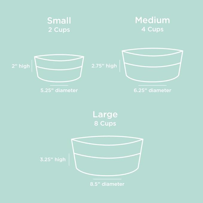 Waggo Dipper Ceramic Dog Bowl for Small and Large Breeds - Heavyweight and Durable Pet Food and Water Dish Crock, Dishwasher Safe, Modern (Medium, Cloud)