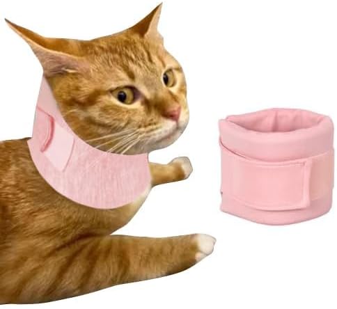 MANON ROSA Cat Neck Brace Elizabethan Collar for Pet After Surgery Recovery Adjustable Breathable Neck Cervical Cone for Small Medium Dogs Puppies Kittens with Spinal IVDD Issues (L 7.5-15",Pink)